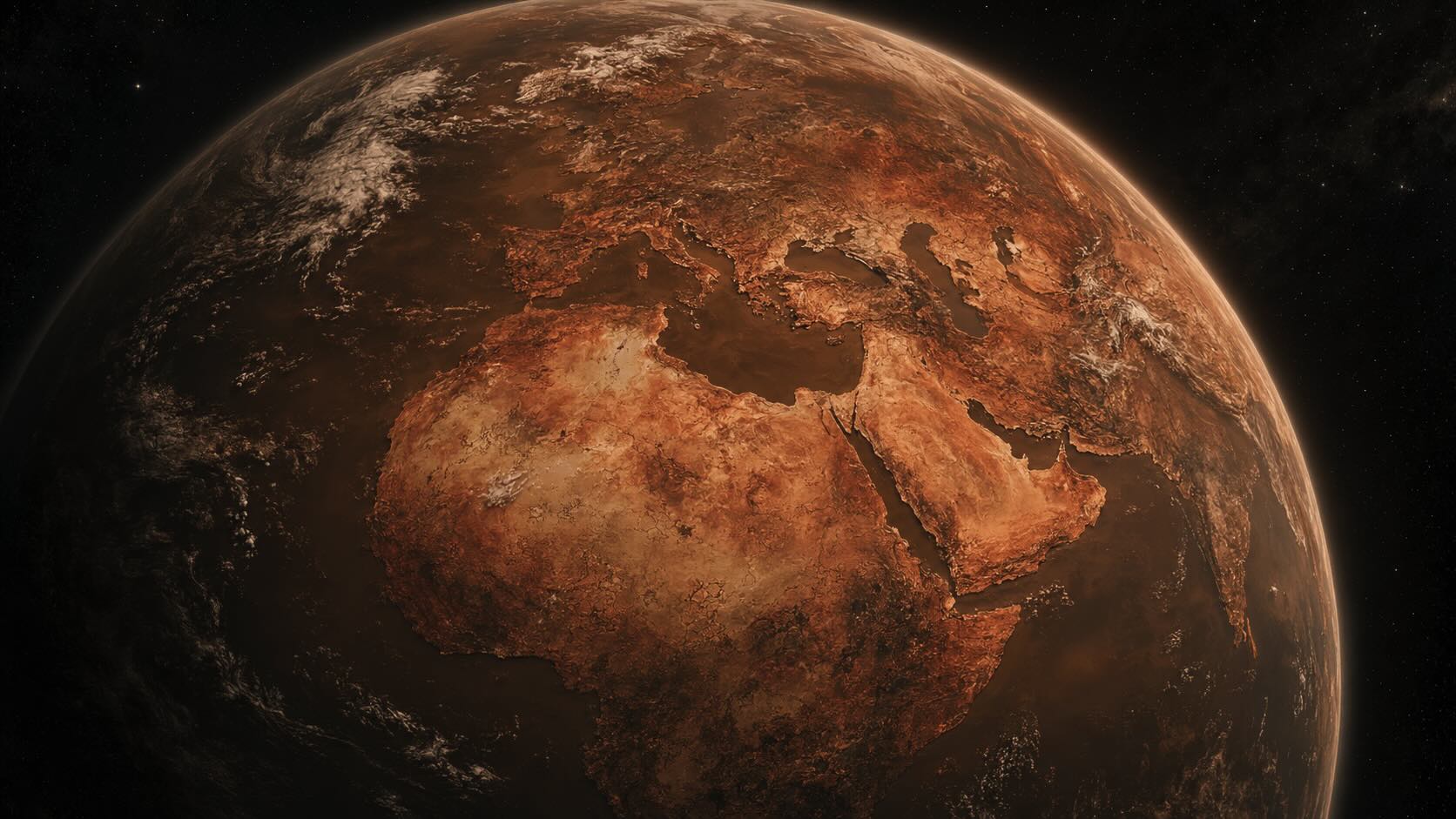 Earth in browns and reds – a depiction of environmental crisis